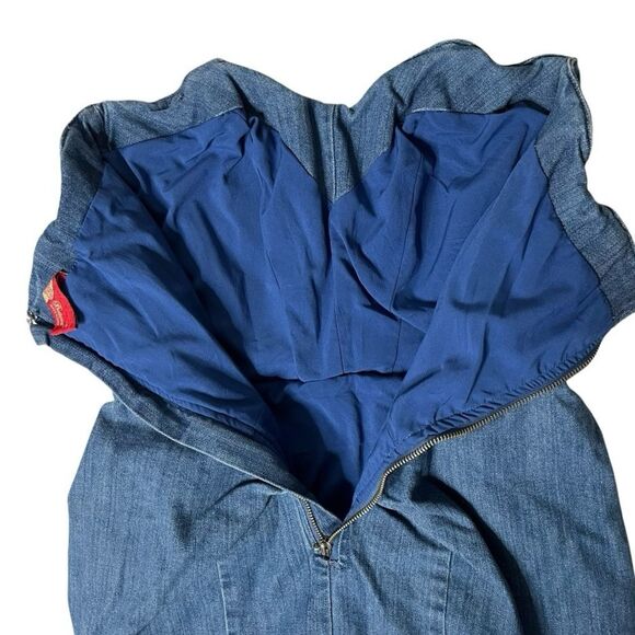 APPLE BOTTOMS Blue Jean Dress Denim Strapless Y2K Size Small VINTAGE